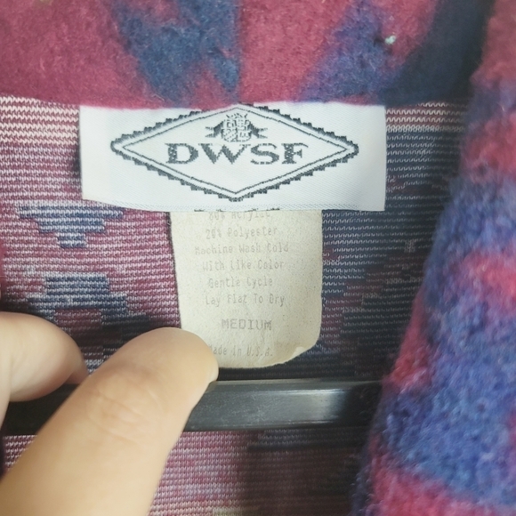 Vintage DWSF Fleece Aztec Button Up Jacket - Picture 6 of 6